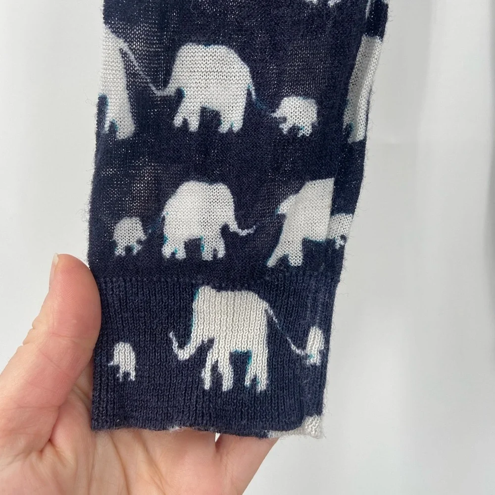 Loft elephant cardigan Blue‎ White Small